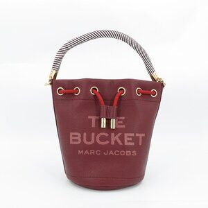 Marc Jacobs Women's The Bucket Leather Bucket Crossbody Bag Burgundy Red OS